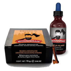 Woodsman - Kit Bálsamo de Crecimiento + Aceite Para Barba - SoyMacho.com