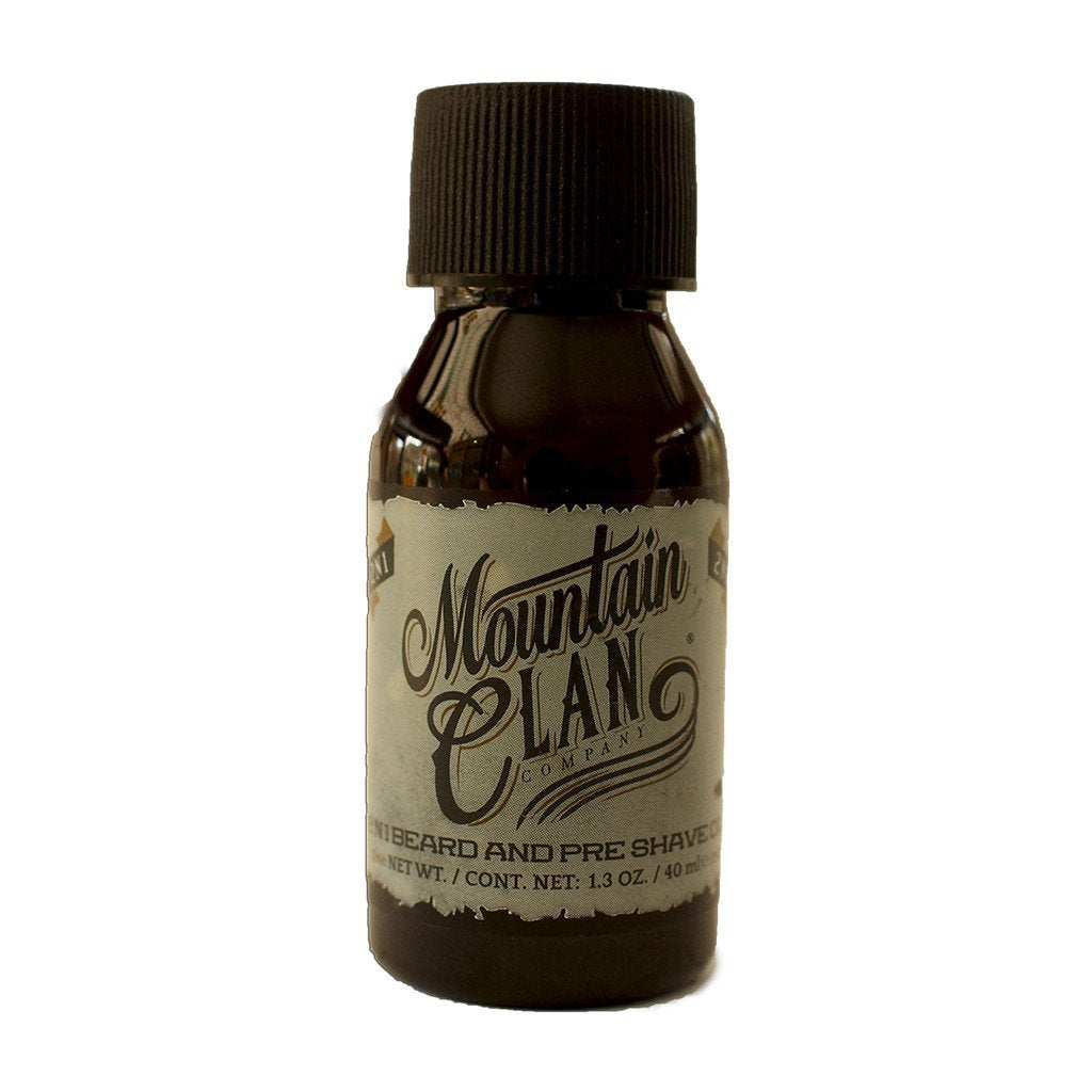 Mountain Clan - 2 en 1 Aceite de Barba y Pre Afeitado - SoyMacho.com
