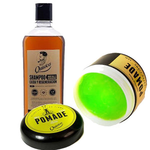 Quio'co - Kit Shampoo Manzanilla + Pomada Extra Firme - SoyMacho.com