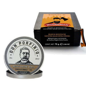 SoyMacho - Kit Woodsman Bálsamo de Crecimiento 5% + Cera para Bigote Don Porfirio - SoyMacho.com