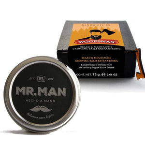 SoyMacho - Kit Woodsman Bálsamo de Crecimiento 5% + Cera para Bigote Mr. Man - SoyMacho.com