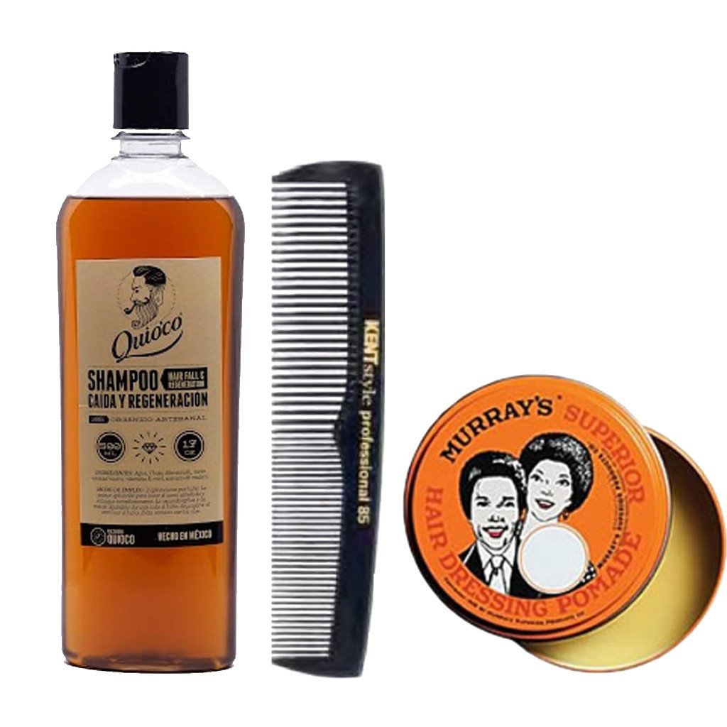 SoyMacho - Kit Pomade Murray´s + Shampoo Quio´co + Peine Kent - SoyMacho.com
