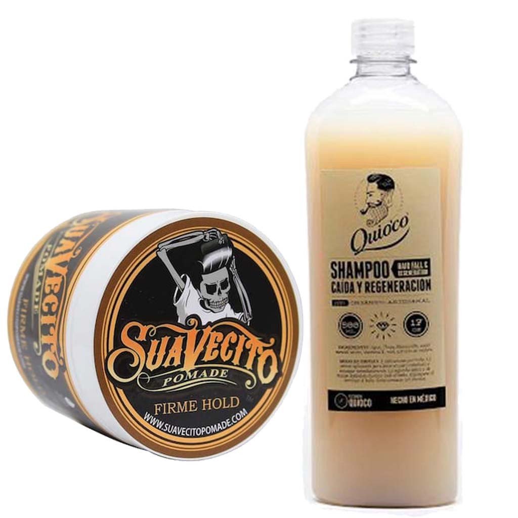 SoyMacho - Kit Shampoo Quio'co + Pomada Suavecito Firme Hold - SoyMacho.com