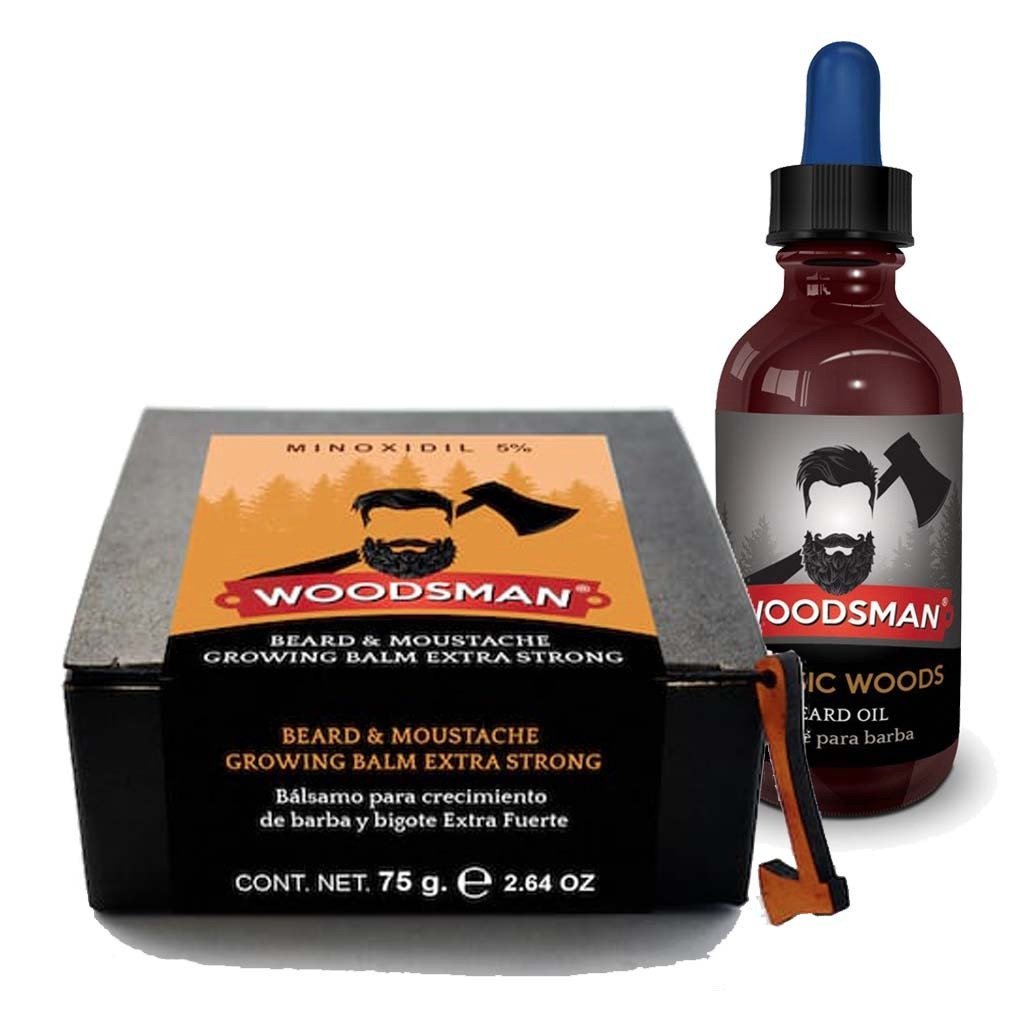 Woodsman - Kit Bálsamo de Crecimiento + Aceite Para Barba - SoyMacho.com