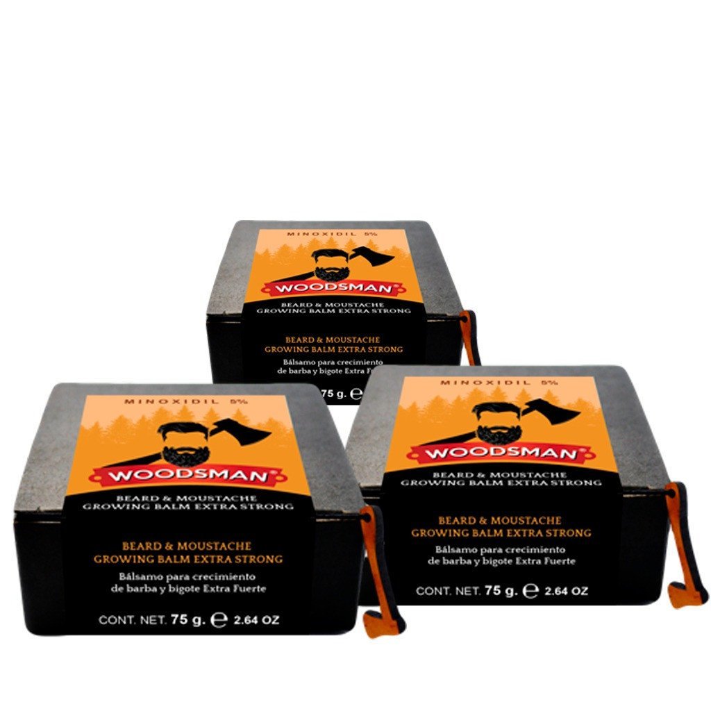 Woodsman - Bálsamo de Crecimiento de Barba y Bigote Extra Fuerte 5% 75g - SoyMacho.com